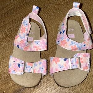 Carter's Pink Floral Toddler Sandals with Buckle Straps